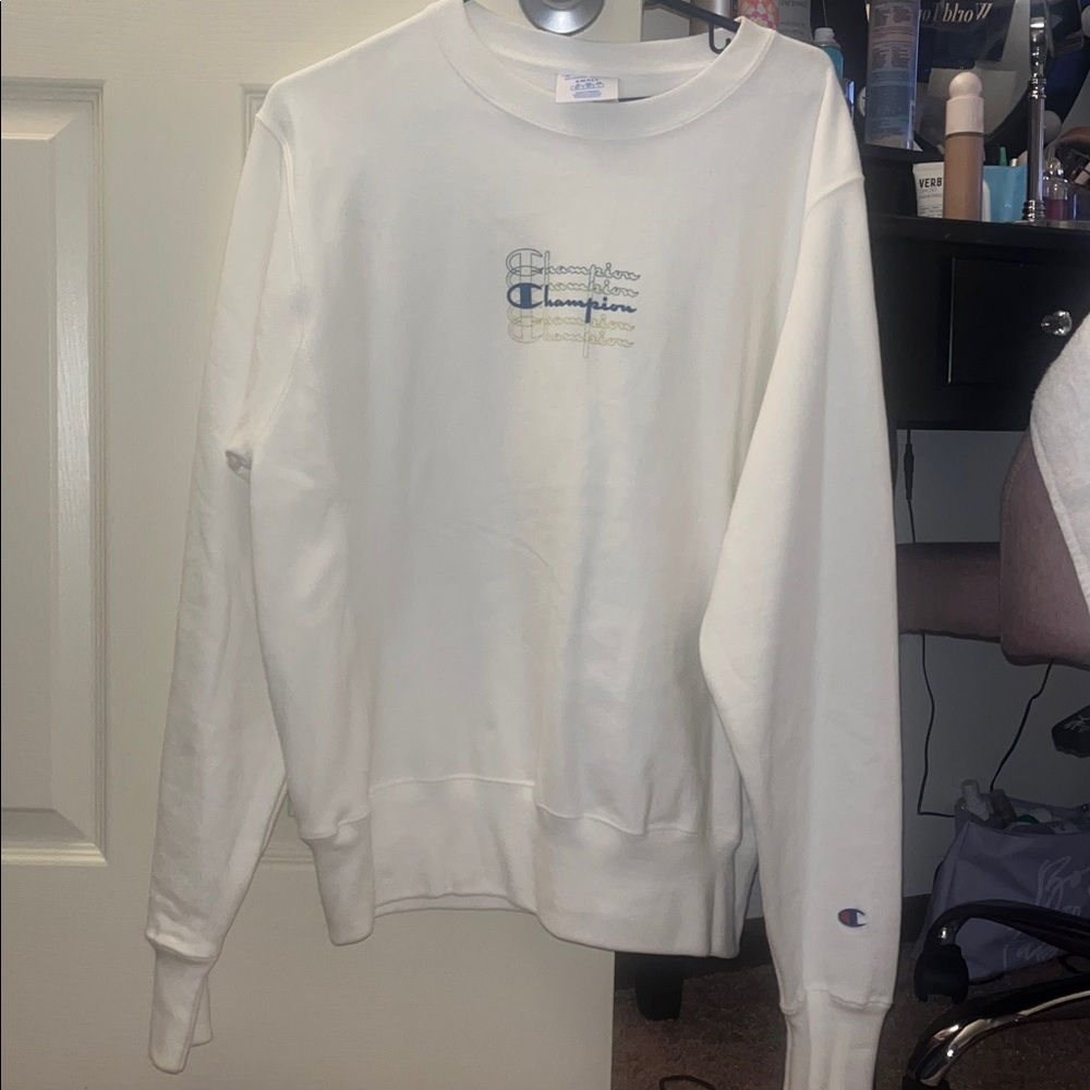 Champion White Crewneck Sweatshirt